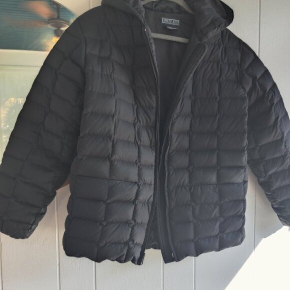 Lands End PufferJacket, Goosedown Fill, Hood, Zippered Pockets, Sz S 6-8 regular - Picture 9 of 9